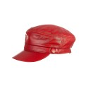 Дамски каскет с козирка - червен