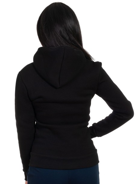 Дамски суичър с качулка в черен цвят