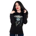 Дамски суичър с качулка в черен цвят