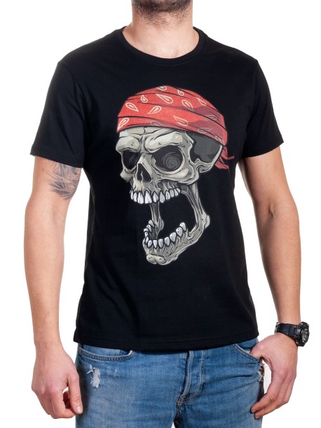 Мъжка памучна тениска с череп