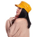 Дамски каскет с козирка - жълт