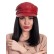 Дамски каскет с козирка - червен