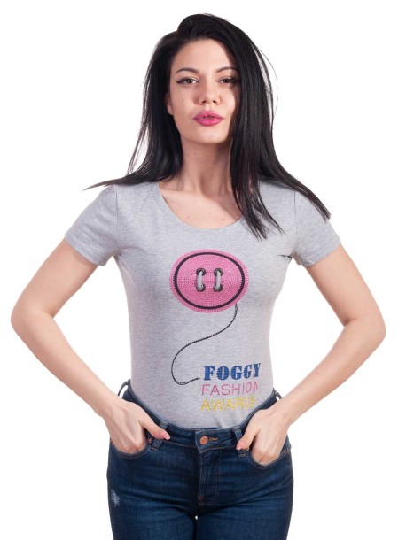 Сива дамска тениска Foggy