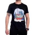 Черна мъжка тениска с кораб
