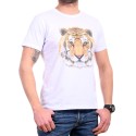 Бяла мъжка тениска с тигър
