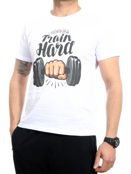 Бяла тениска за тренировки