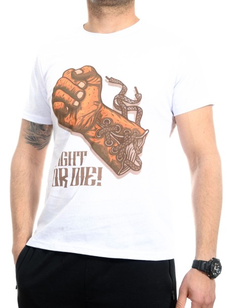 Бяла тениска за боксьори