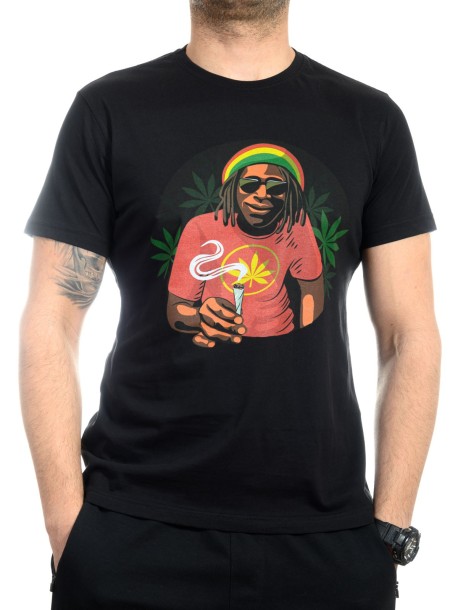 Черна тениска Боб Марли