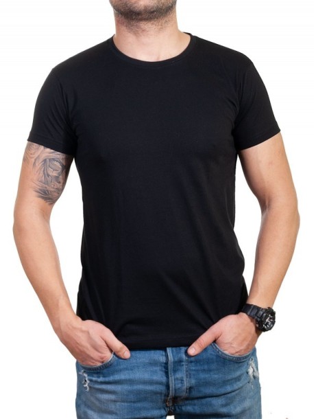 Мъжка тениска голям размер - черна