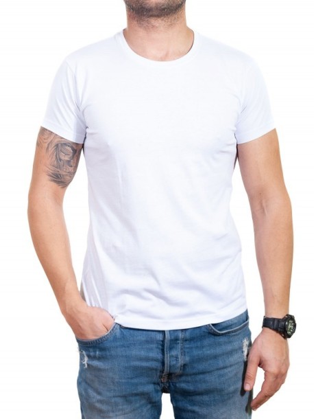 Мъжка тениска голям размер - бяла