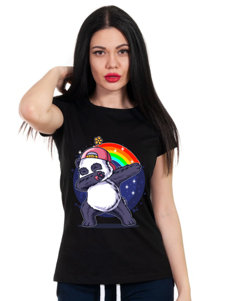Черна тениска с Panda