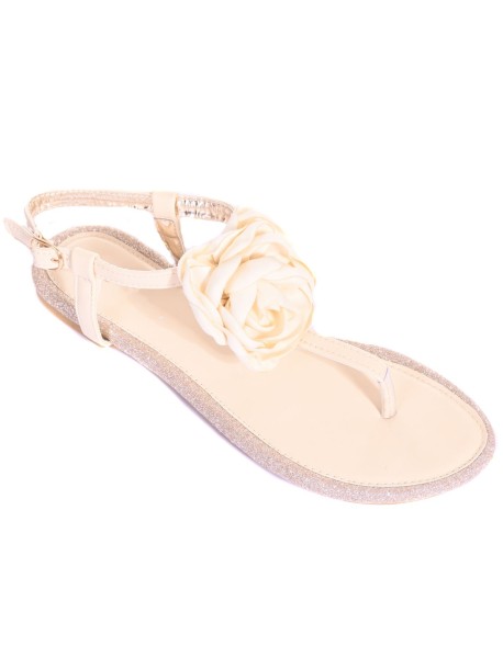 Ниски сандали екрю