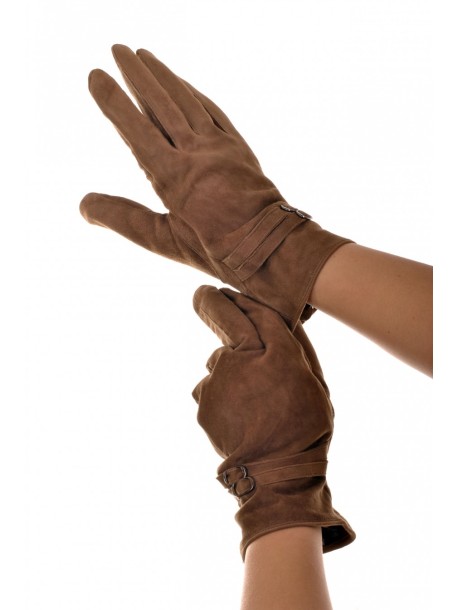 Ръкавици естествен велур кафяво V0756
