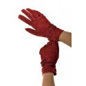 Ръкавици естествен велур червено