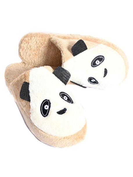 Бежови домашни пантофи Панда