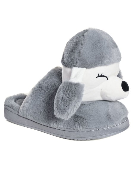 Пантофи Пудел в сиво