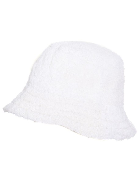 Бяла bucket шапка