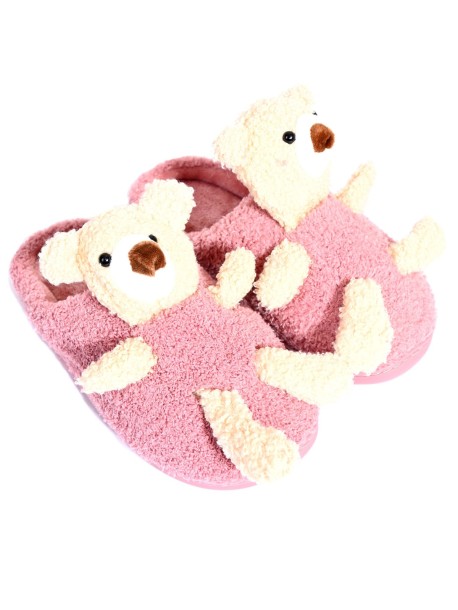 Пантофи мечка в розово