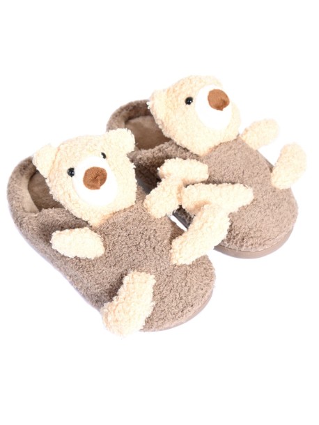 Пантофи мечка в кафяво
