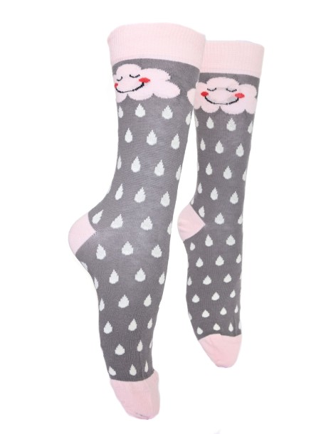 Весели дамски чорапи в сиво