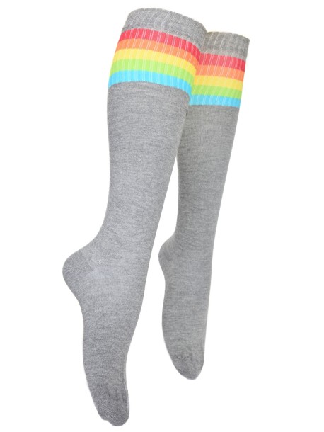 Високи дамски чорапи - сиви