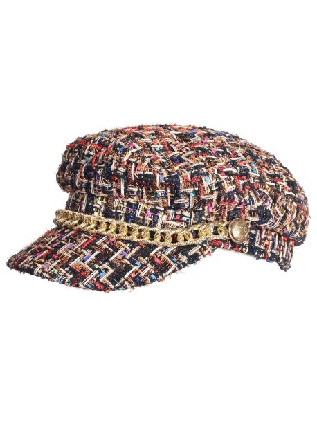 Елегантен цветен дамски каскет с декорация