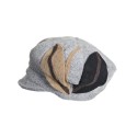 Светло сива дамска барета с цвете