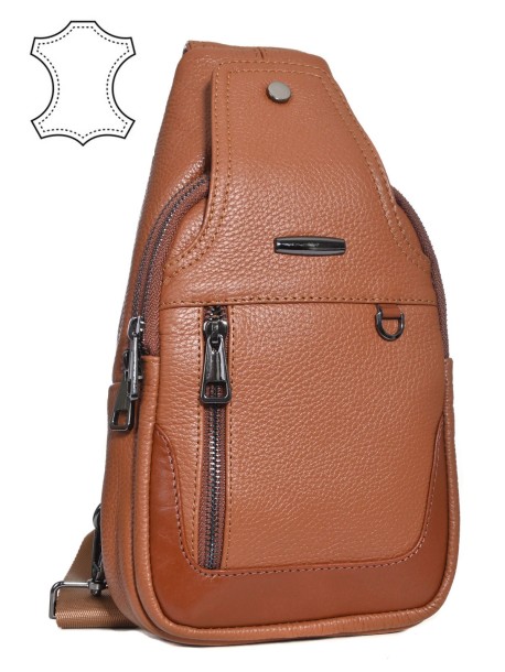 Чанта от естествена кожа - камел