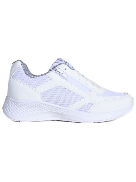 Бели дамски маратонки с цип