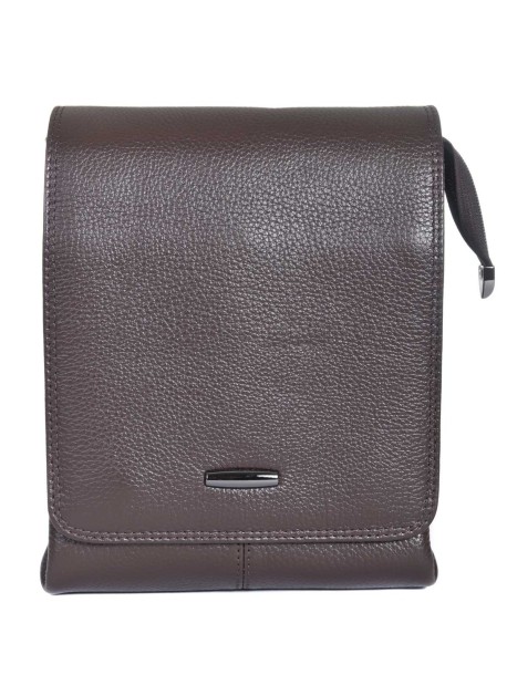 Тъмно кафява луксозна мъжка чанта 