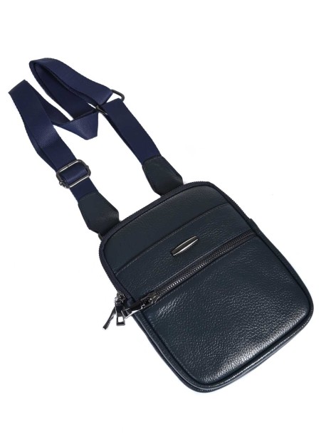 Мъжка кожена чанта - синя