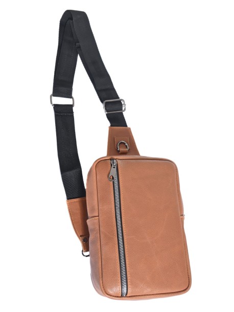 Светло кафява чанта от естествена кожа