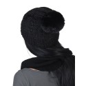 Комплект за жени шапка и шал  - черни