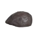 Мъжки каскет от естествна кожа - Кафяв