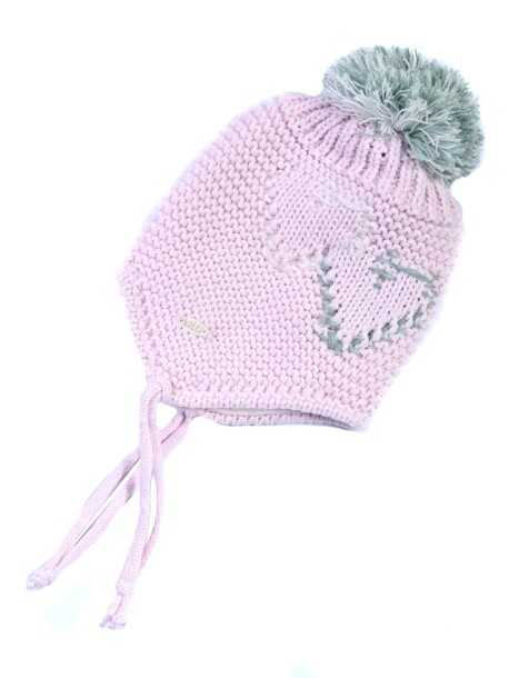 Зимна шапка за момиче със сърца