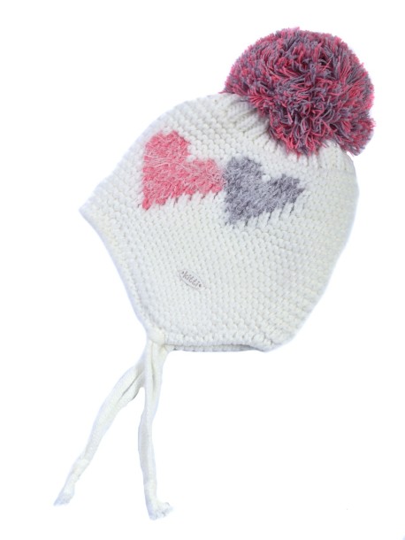 Зимна шапка за момиче в бял цвят