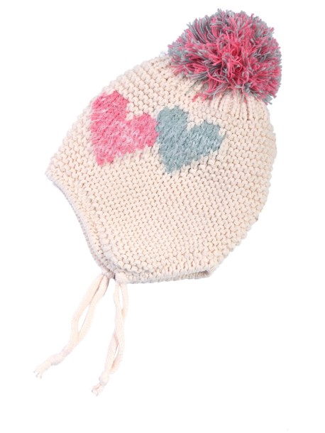 Зимна шапка за момиче в кремав цвят