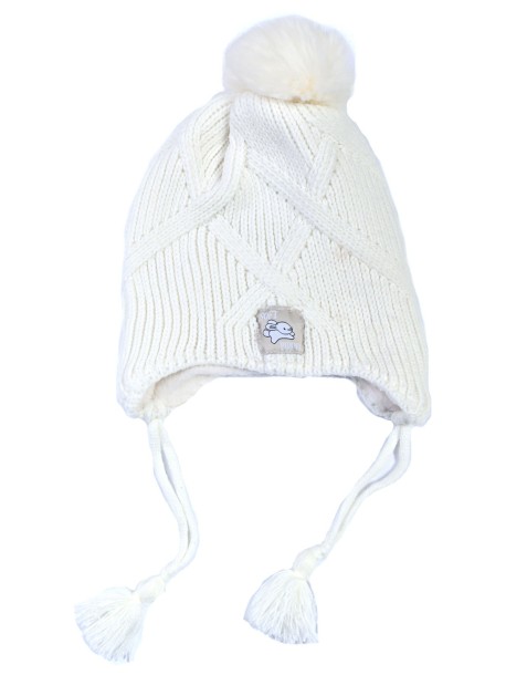 Бяла детска шапка Soft Bunny