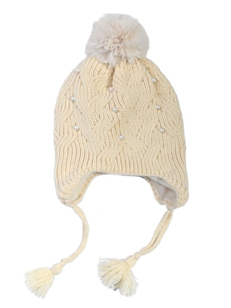 Детска шапка с перли