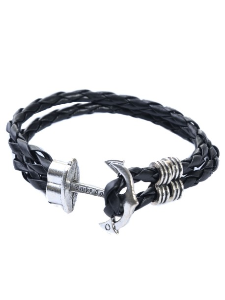 Плетена мъжка гривна с Котва