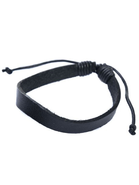 Кожена гривна в черно