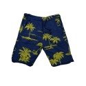 Сини памучни шорти с палми