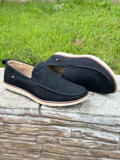 Мъжки мокасини на дупки - черни