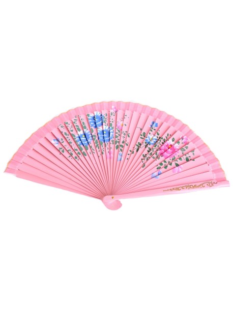 Дървено ветрило - светло розово