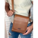 Светло кафява луксозна мъжка чанта