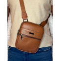 Мъжка кожена чанта - светло кафява
