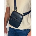 Мъжка кожена чанта - синя