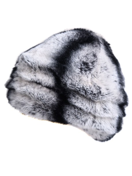 Мека шапка от чинчила - сива
