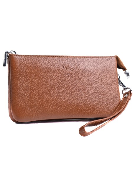 Луксозна чанта за ръка с дръжка - кафява