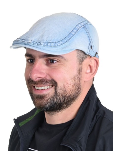 Светло син дънков каскет